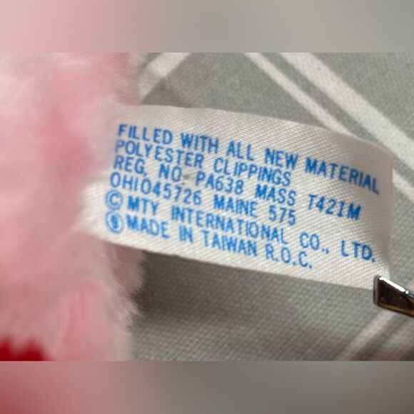 Vtg DanDee Plush Valentines Pink & Red Cross Neck Dinosaurs Loving Brontosaurus - Picture 8 of 13